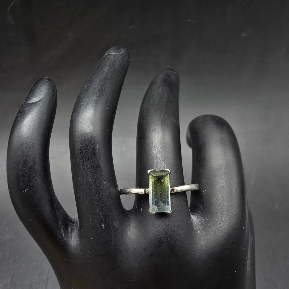 Sterling Silver Tourmaline Ring 925 China JCL CZ  Size 10
